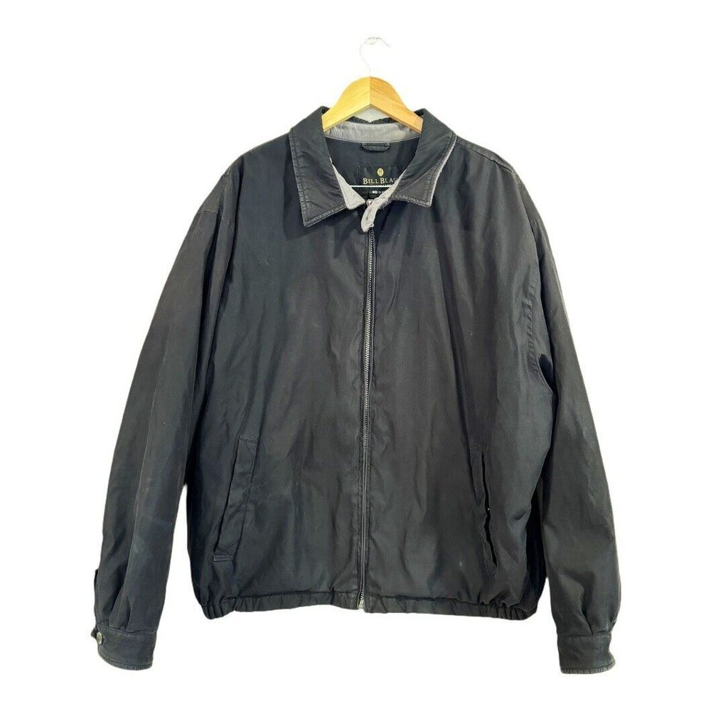 VTG! Bill Blass Black Label‎ Bomber Jacket Fleece Lined Collar Black XXL Classic